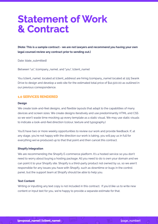 Ecommerce Proposal Template